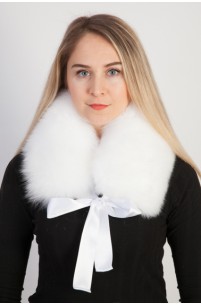 White fox fur collar - neck warmer